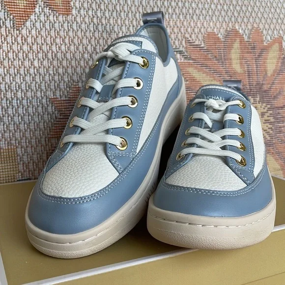 MICHAEL KORS SHEA LACE UP
FAUX LEATHER
49F3SHFS1L
PALE BLUE 
NEW - Picture 5 of 16